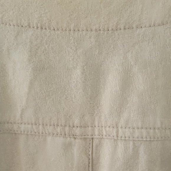 EILEEN FISHER Mix Media Jacquard Jacket in Ivory & Dove Gray NWOT Size LARGE - Picture 6 of 8